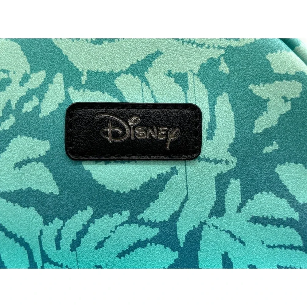Disney Lilo & Stitch Loungefly Blue Tropical‎ Leaves Mini Backpack Zippered EUC